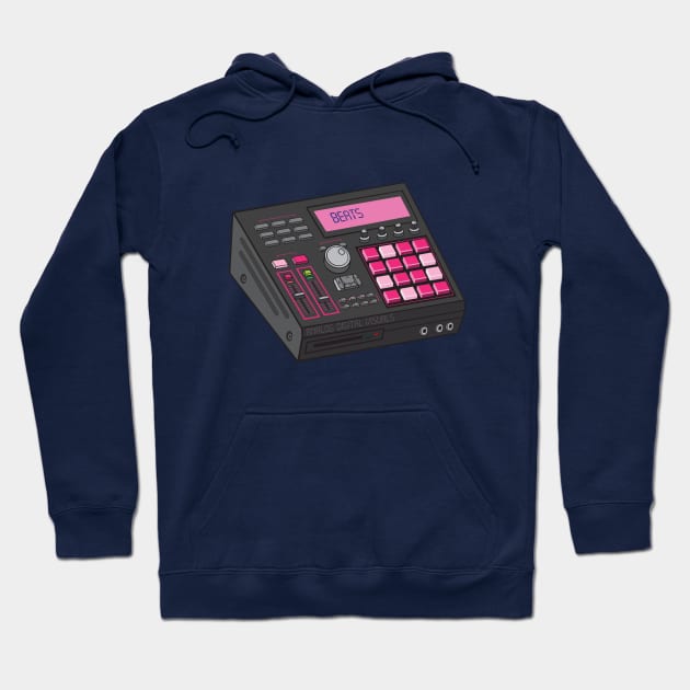 Beat Maker (Arsenic + Electric Pink Colorway) Analog / Music Hoodie by Analog Digital Visuals